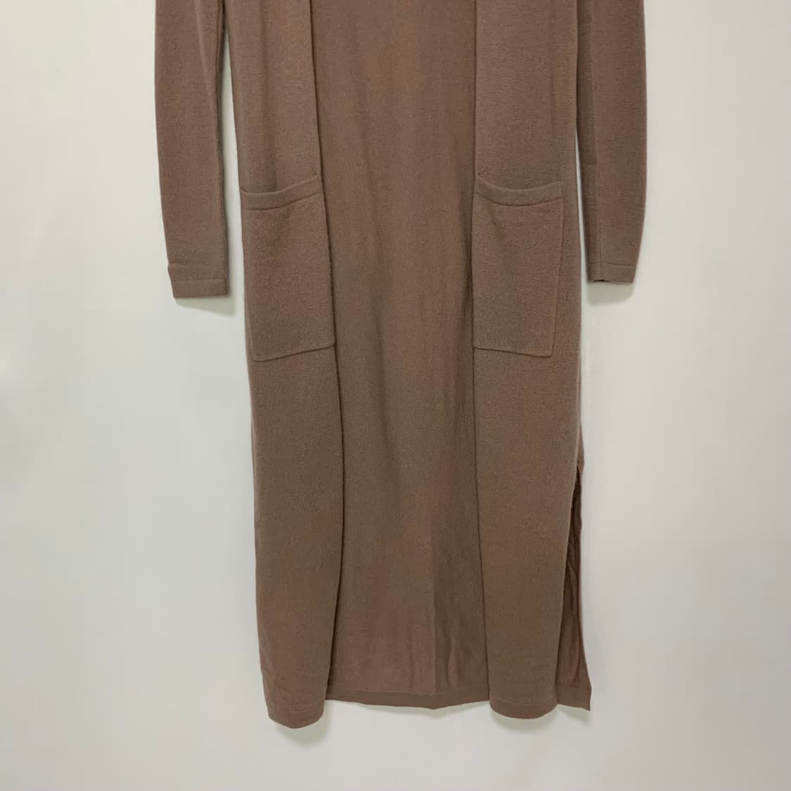 띠어리 캐시미어 100 롱 오픈형 로브 가디건 인디핑크 빈티지 여성 상품이미지3