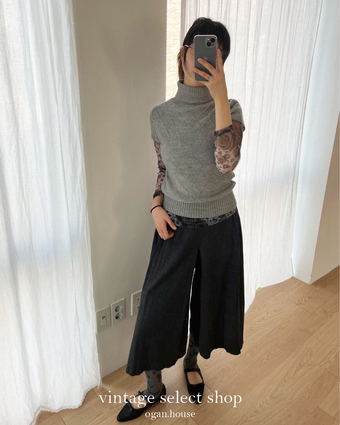 vintage wool wide capri pants 상품이미지1