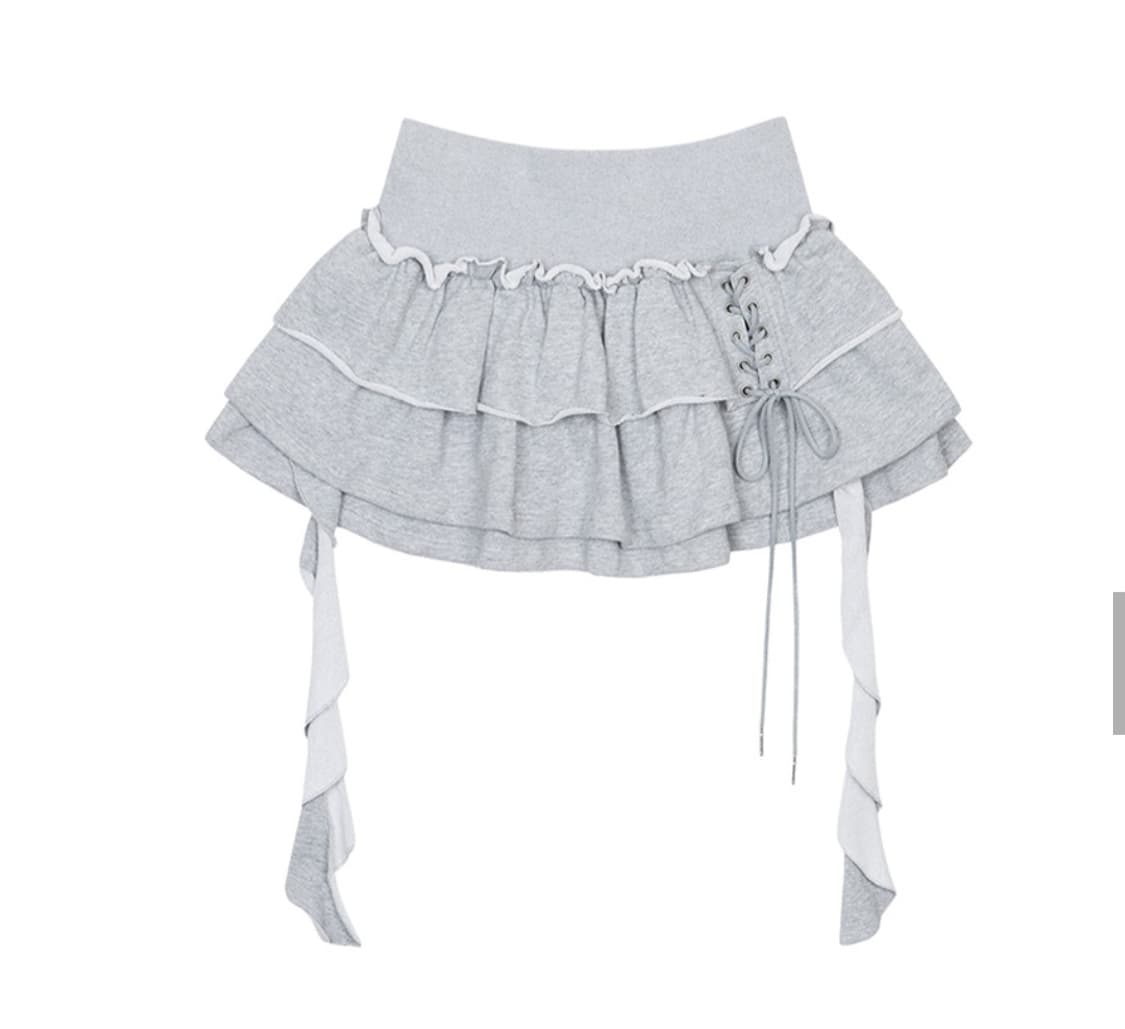낫노잉Tiered Ruffle Sweat Skirt 상품이미지3