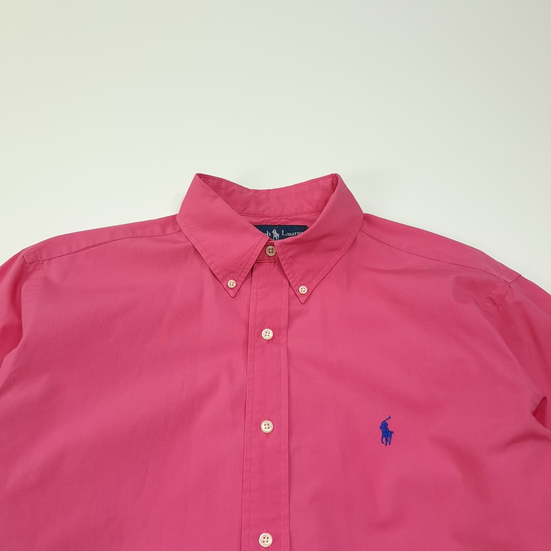CL367 L 폴로 90s 코튼 블루포니 핑크 셔츠 남방 상품이미지2
