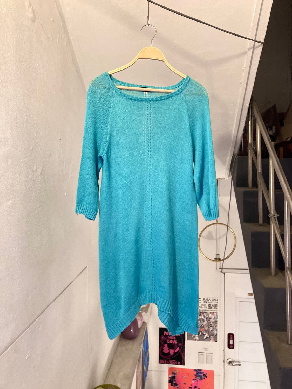 빈티지 여름 니트 플레어 원피스 상품이미지1