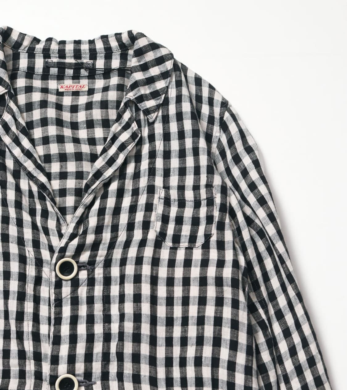 KAPITAL - LINEN CHECK JACKET 상품이미지4