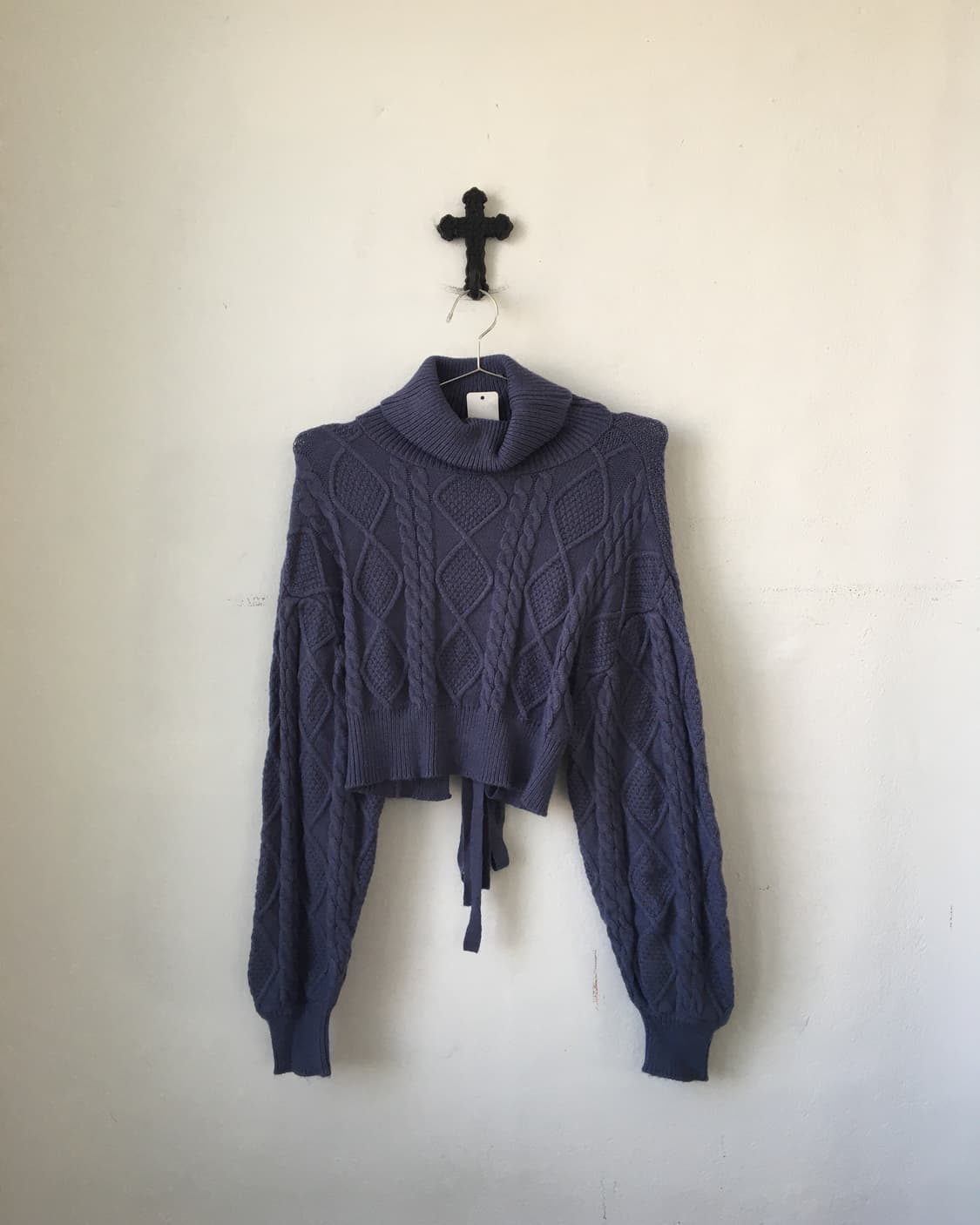 Cable pattern high neck knit 상품이미지2