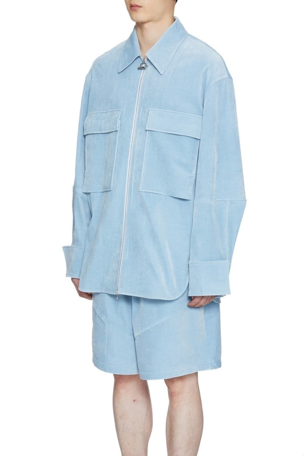 [48] 우영미 블루 코듀로이 셔츠 트러커 자켓 상품이미지5