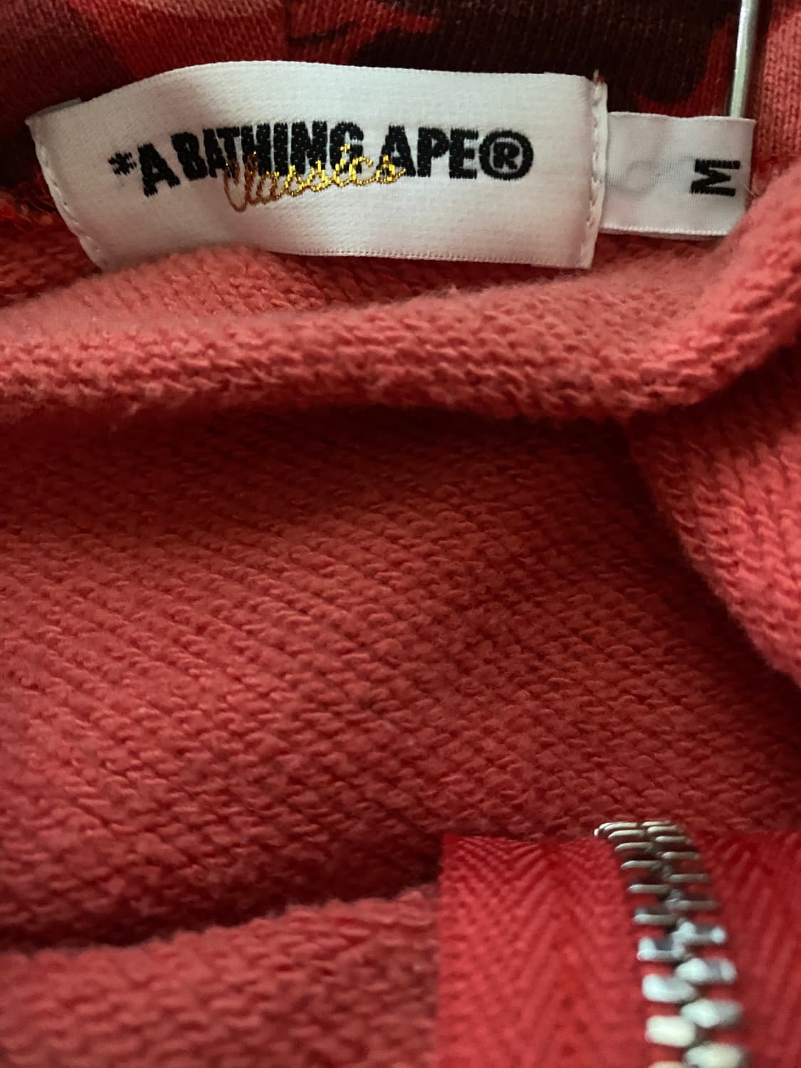 베이프 불꽃카모 레드 후드집업 상품이미지4