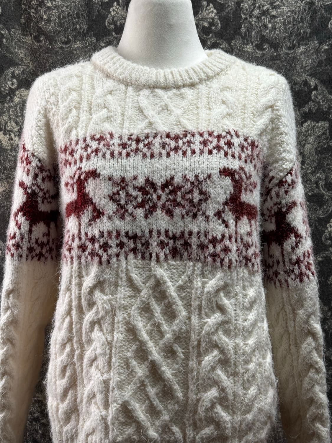 빈티지 화이트 노르딕 니트 상품이미지2