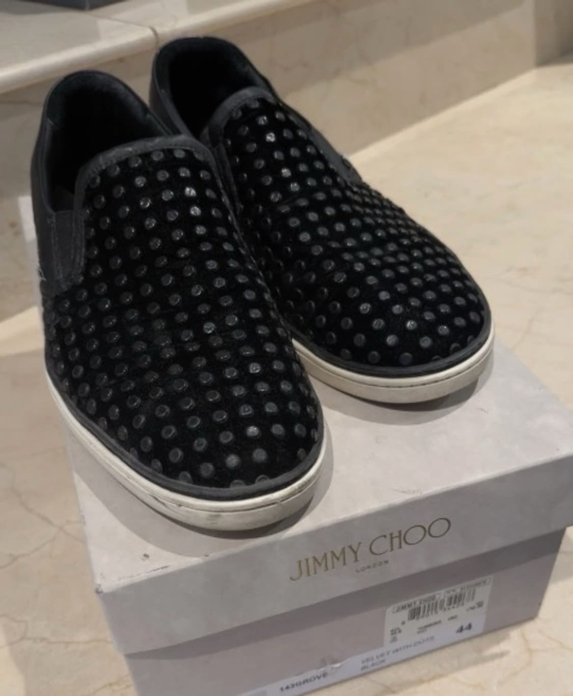 [280] 지미추 Jimmy Choo 벨벳 도트 슬립온 상품이미지1