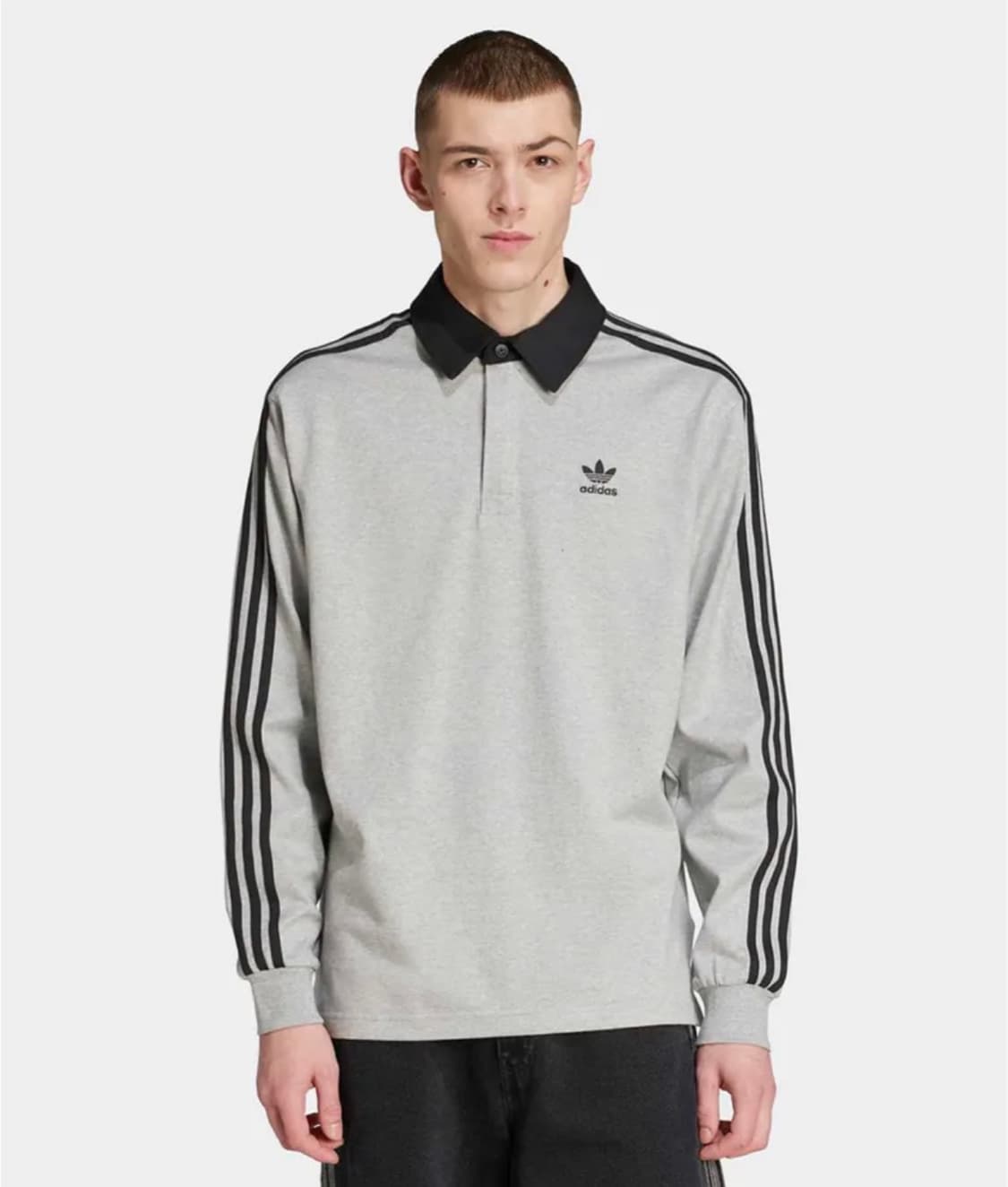 럭비 폴로 셔츠 그레이:블랙 상품이미지1