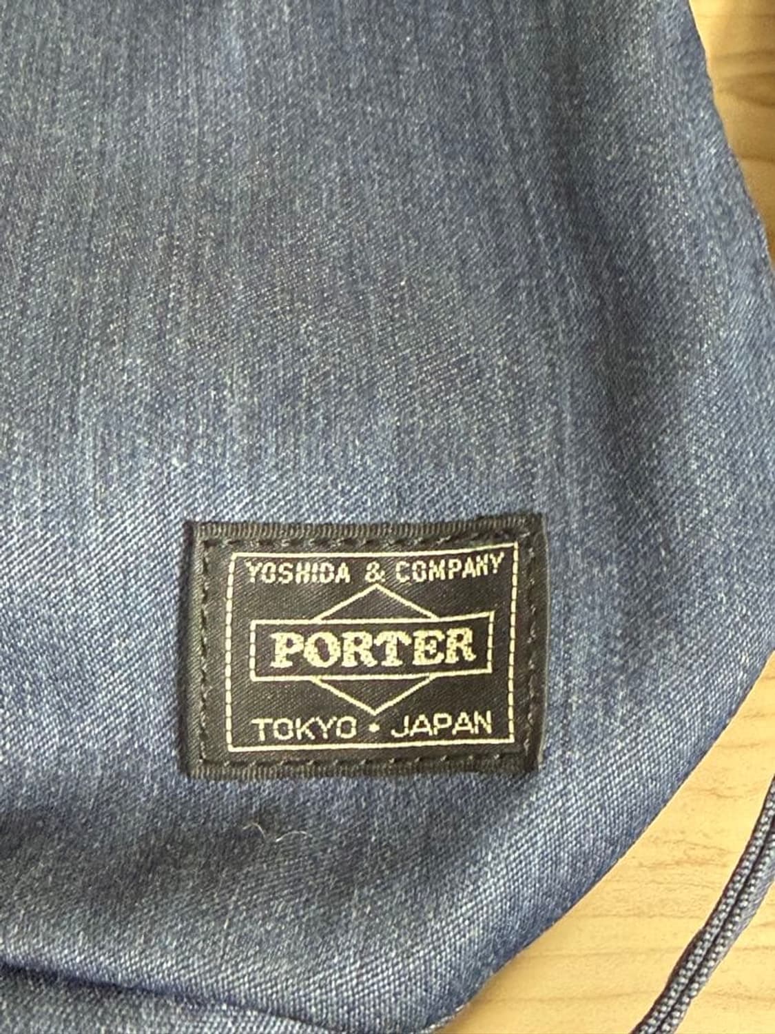 요시다포터 드로우스트링 숄더백 데님 인디고 상품이미지5