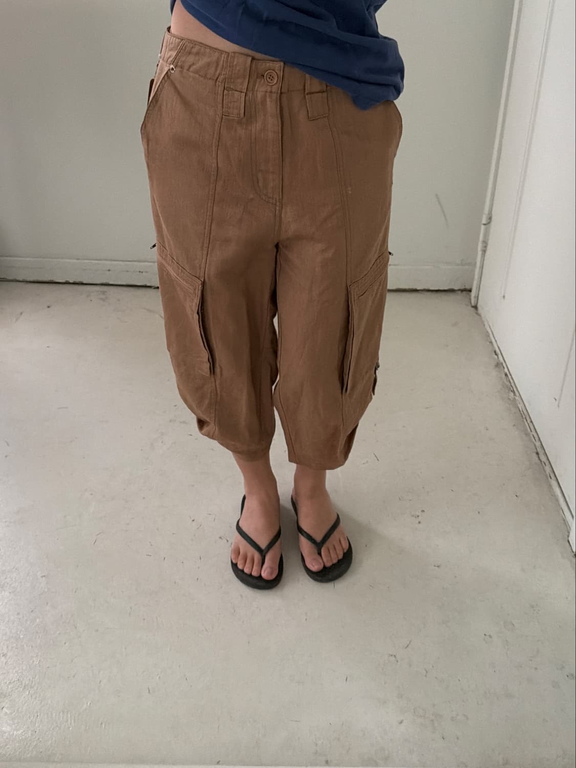 일본빈티지 와이드 7부바지 상품이미지3