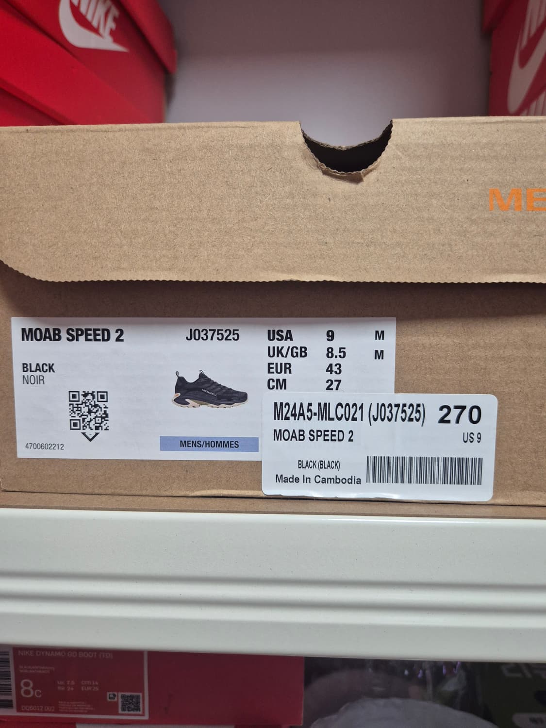 머렐 모압 스피드 2 블랙 270 상품이미지6