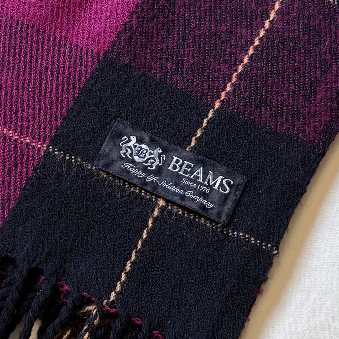 BEAMS 타탄체크 울아크릴 머플러 상품이미지4