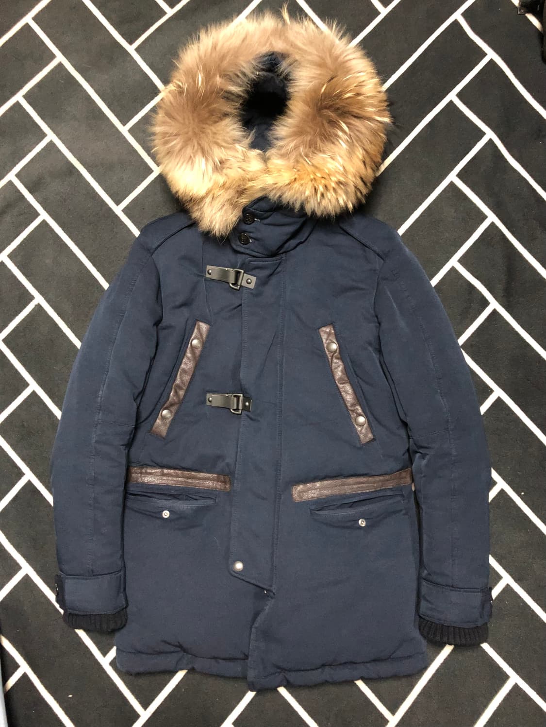 (횡재가)타임옴므 라쿤퍼 버클 구스패딩/솔리드 무스탕 톰포드 몽클레어 상품이미지1