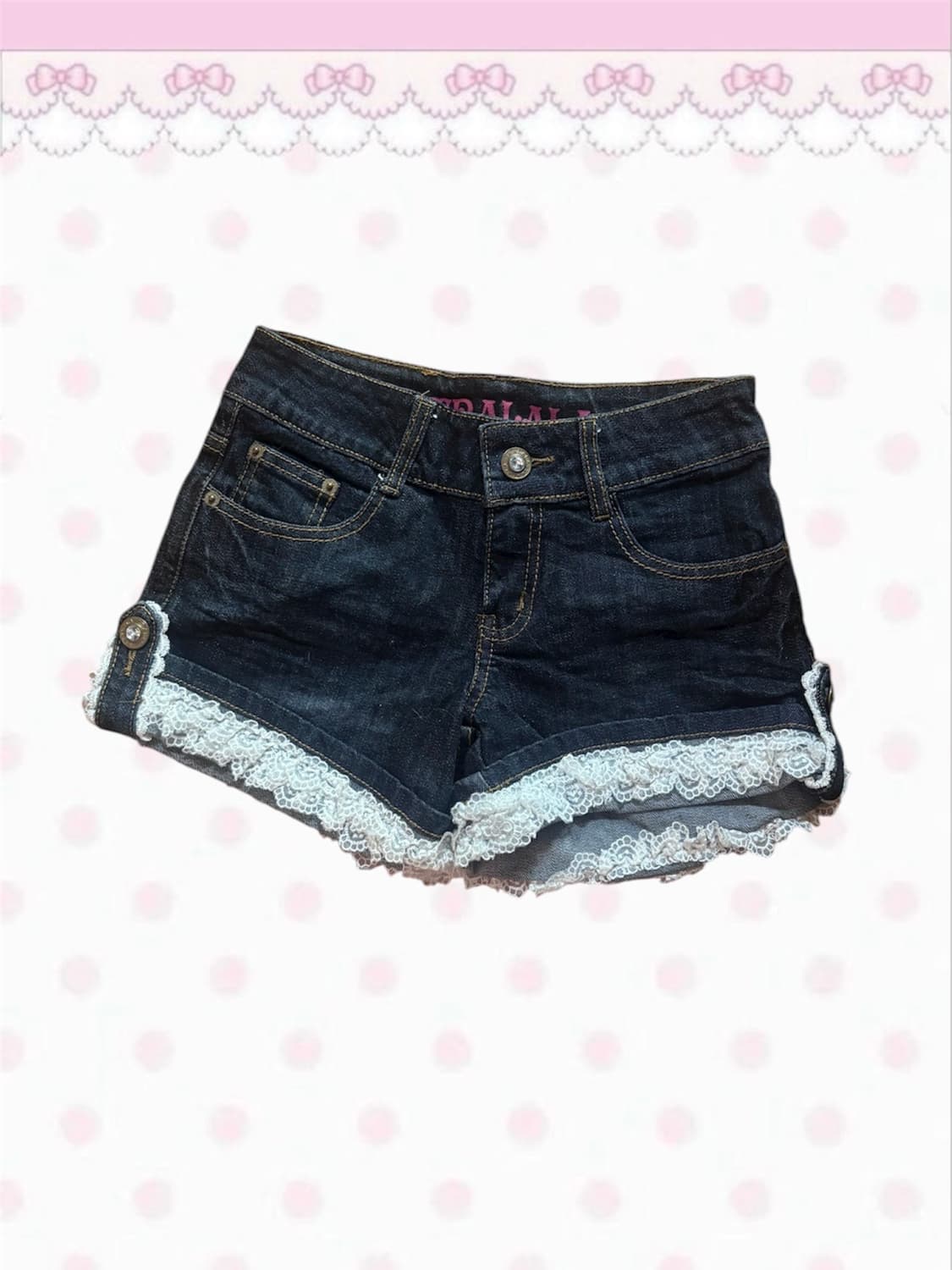 Tralala 트랄랄라 히메 청 리본 레이스 숏팬츠 히메갸루 오네갸루 상품이미지2
