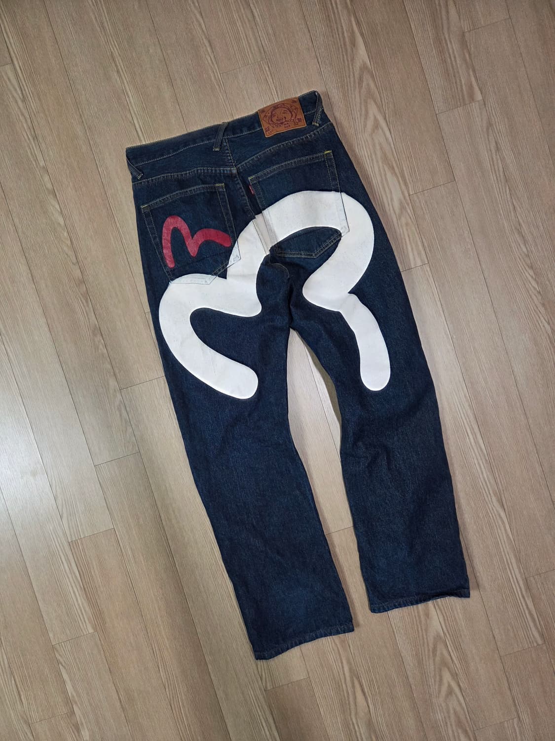 에비수 빅 플라워 셀비지 데님 팬츠 상품이미지7