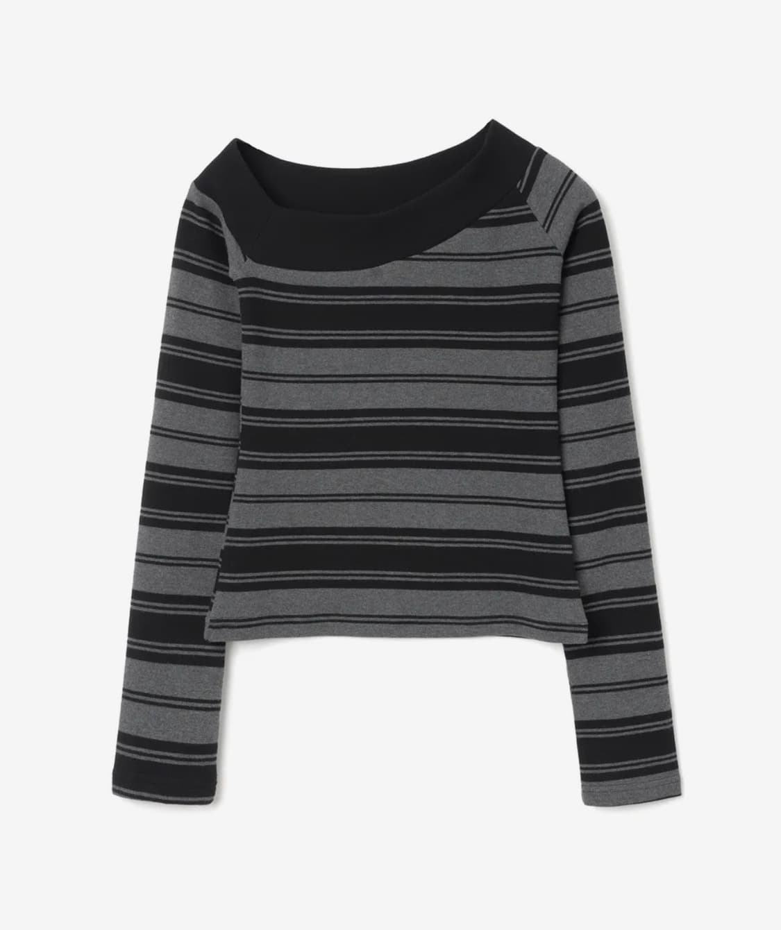 급처) 밀로 우먼 원 숄더 스트라이프 티셔츠 [차콜 그레이] 상품이미지2