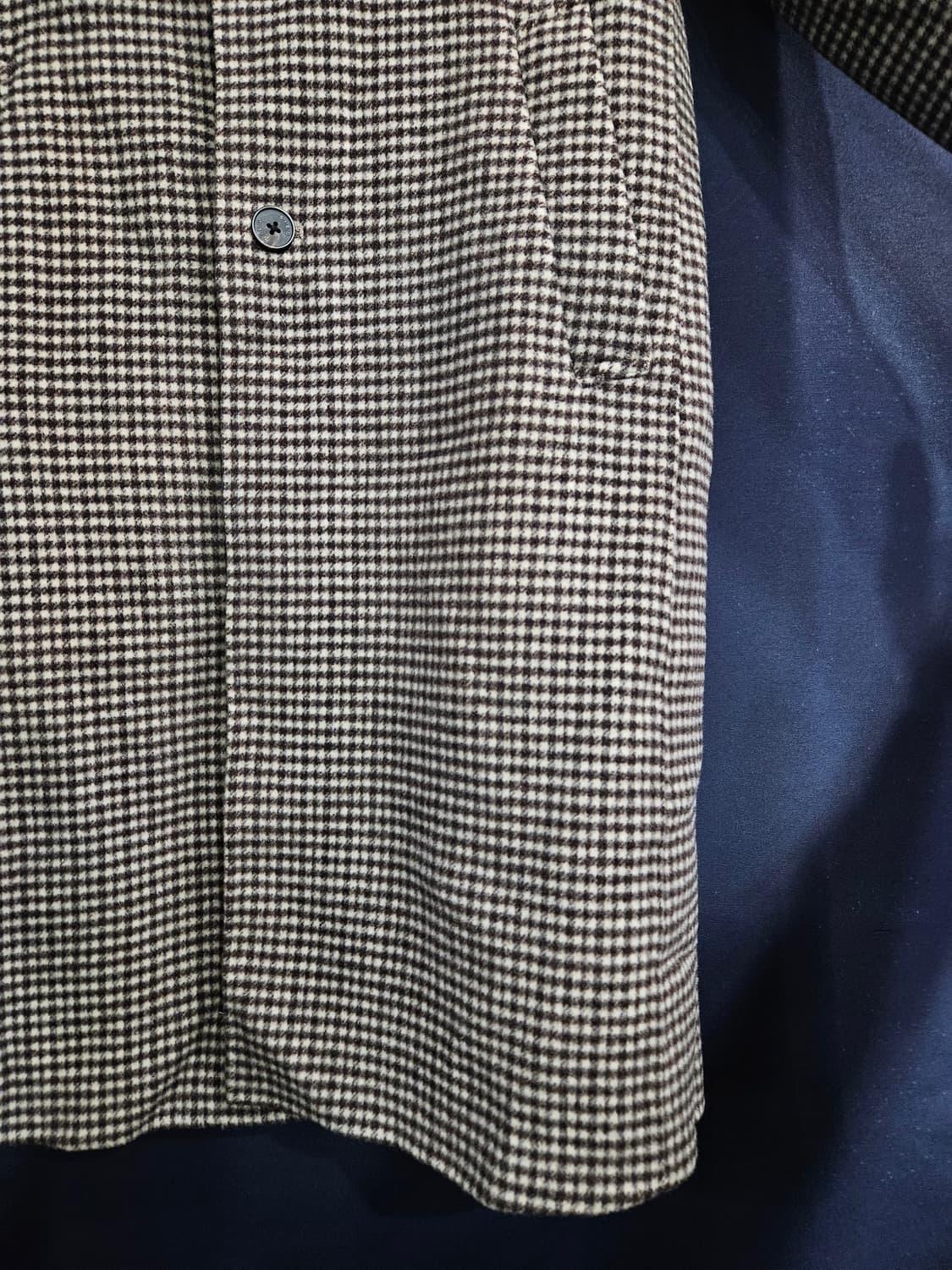 지이크 스트라이프 체크 남성 100 핸드메이드 롱코트  상품이미지6