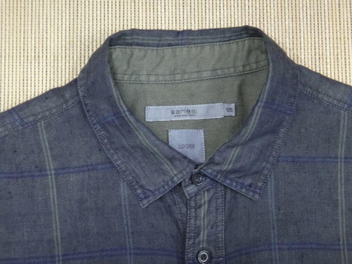 (105) 시리즈 코튼 린넨 포레스트 그린 체크 셔츠 상품이미지7
