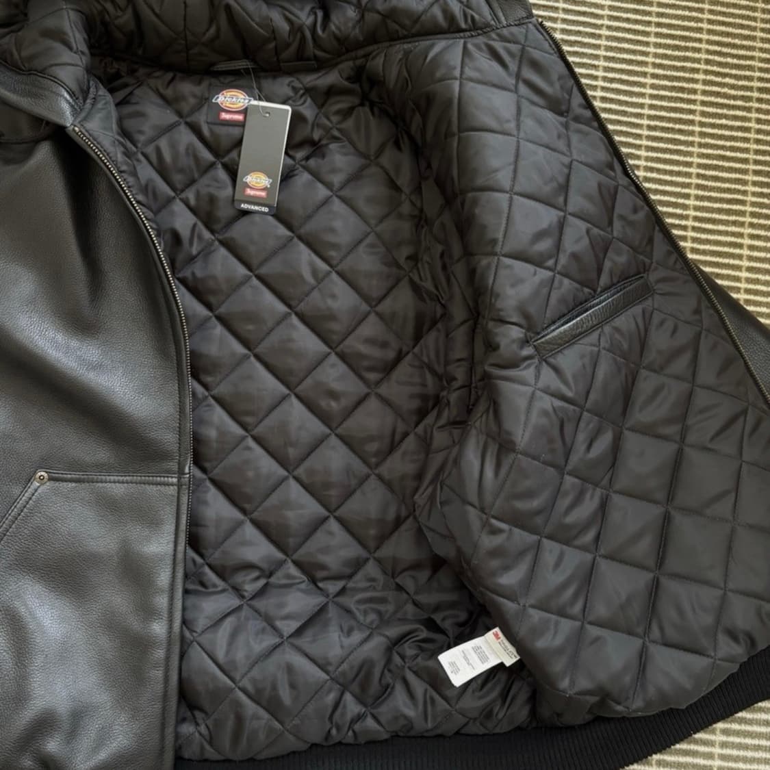 슈프림 디키즈 후드 레더 워크자켓 L 상품이미지5