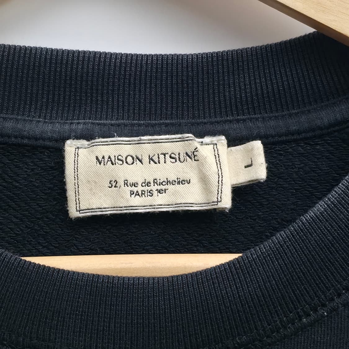 [L] 메종키츠네 블랙 맨투맨 상품이미지5