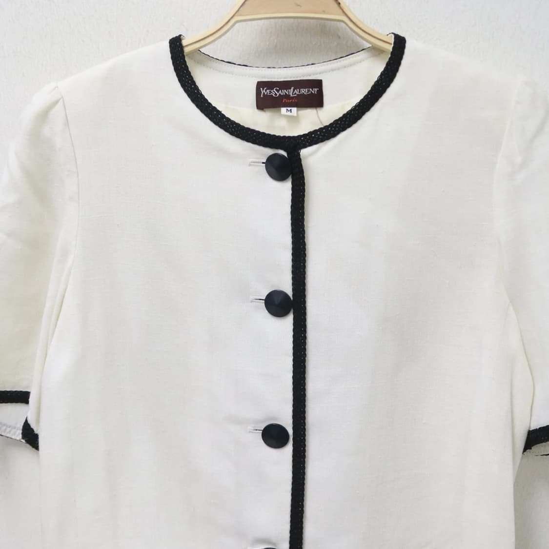 90'S 입생로랑 린넨 혼방 반크롭 자켓 65745 상품이미지3