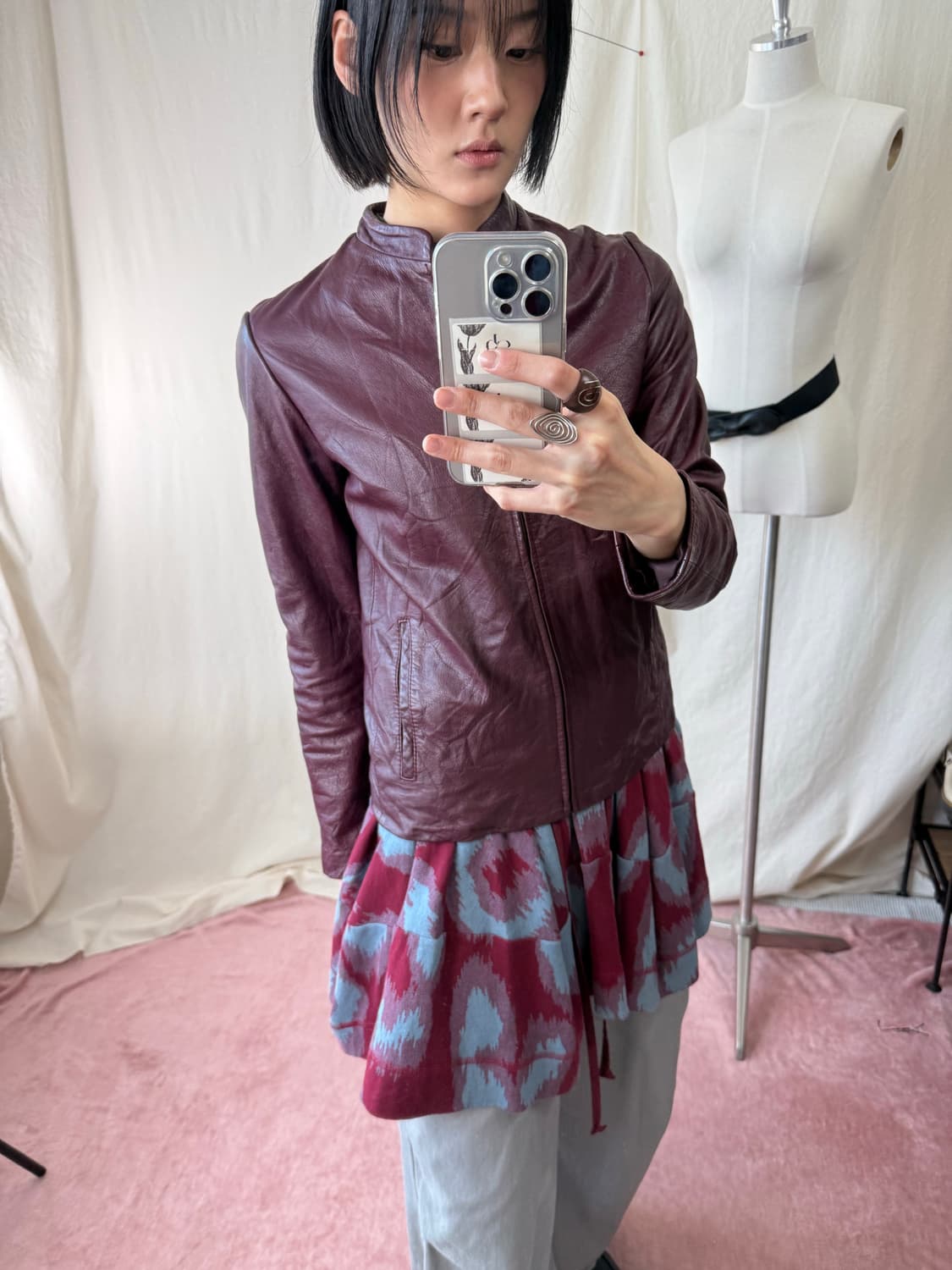 Geeplusoh 버건디 소가죽 자켓 상품이미지3