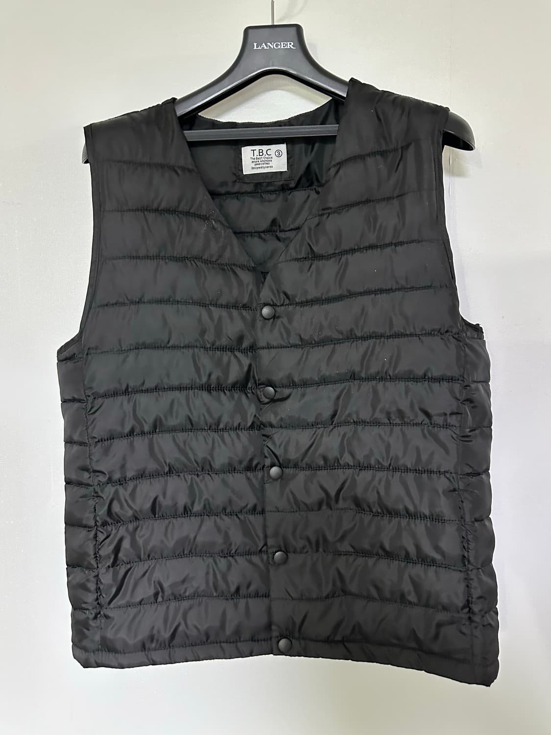 TBC 블랙 경량 패딩 조끼 상품이미지1