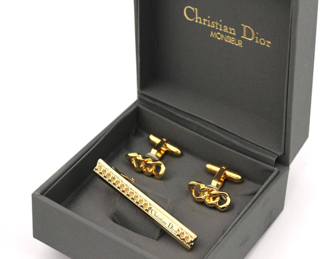 디올 A+등급 5.5cm 체인 남자 명품 넥타이핀 커프스 세트 상품이미지1