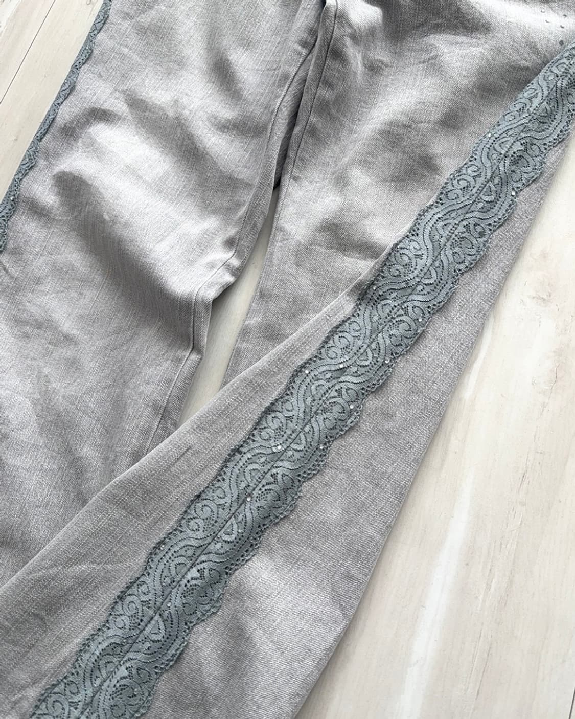 Lace-Detail Fairy Boots-cut Denim pants 상품이미지7