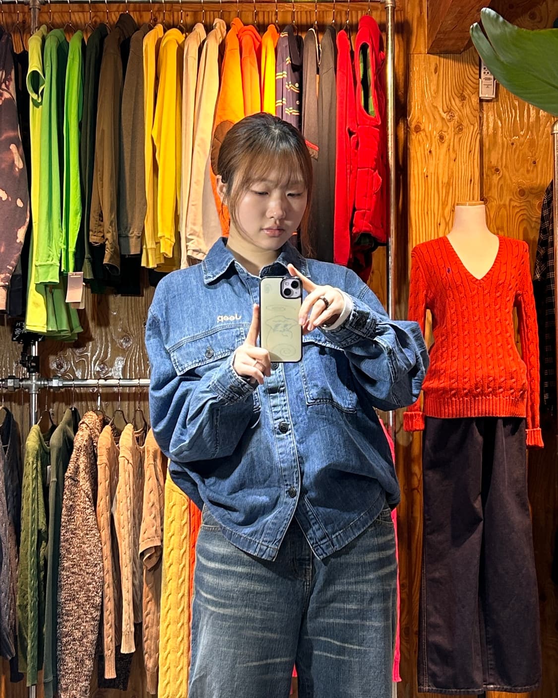 XL 지프(Jeep) 클래식 워싱 중청 데님 워크 셔츠 상품이미지1