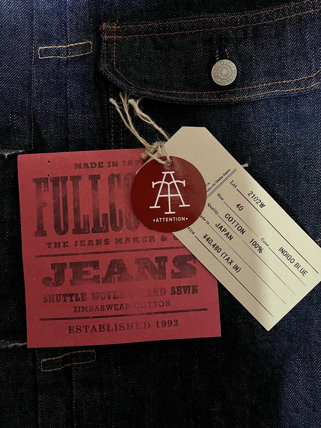 풀카운트 2102w 타입2 데님 자켓 상품이미지3