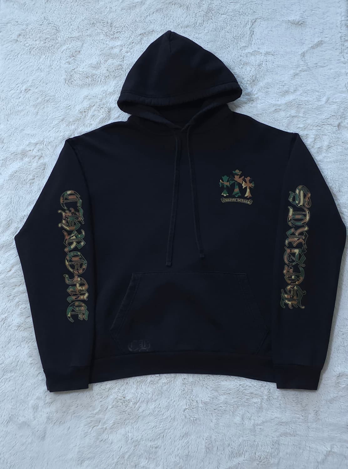 [L] 크롬하츠 카모 홀스슈 후드 블랙 상품이미지2