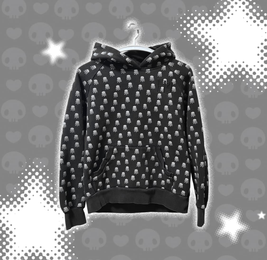 펑크y2k 스컬 해골 후드티 상품이미지2