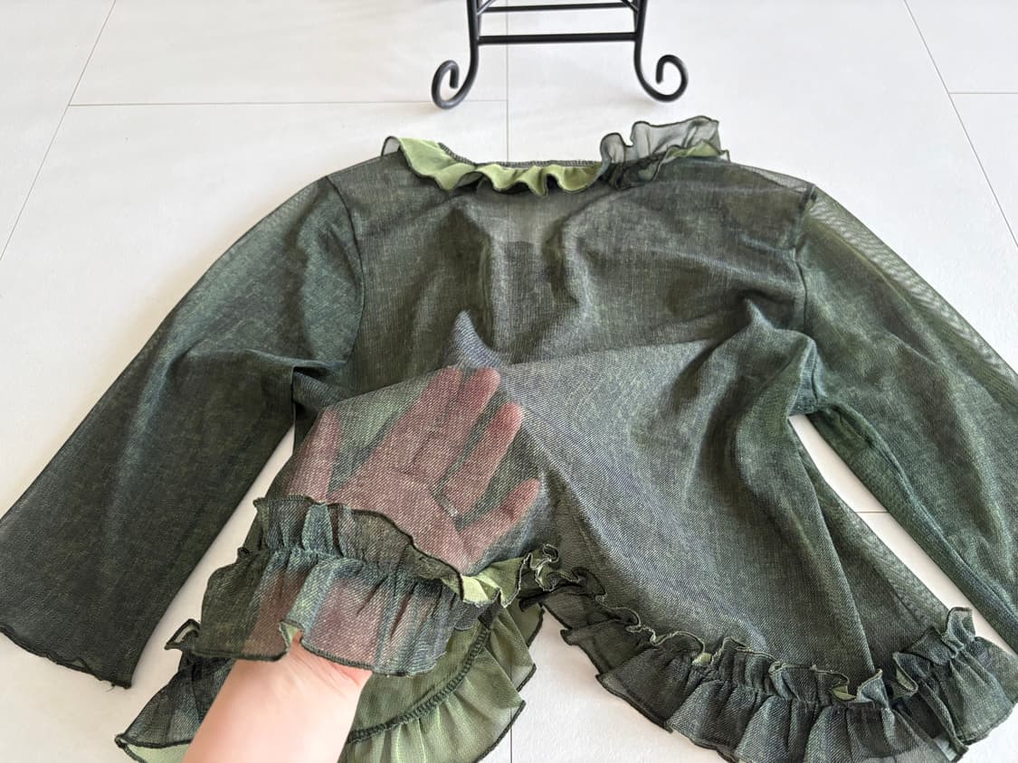 ruffle collar sheer top 상품이미지4