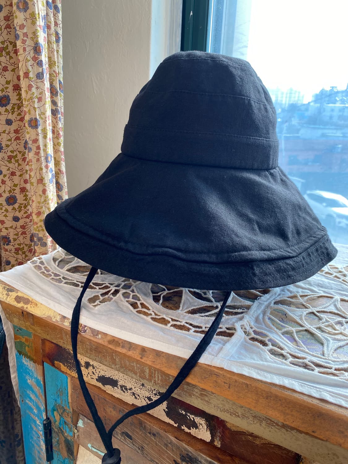 린넨면혼방 블랙 버킷햇 상품이미지2