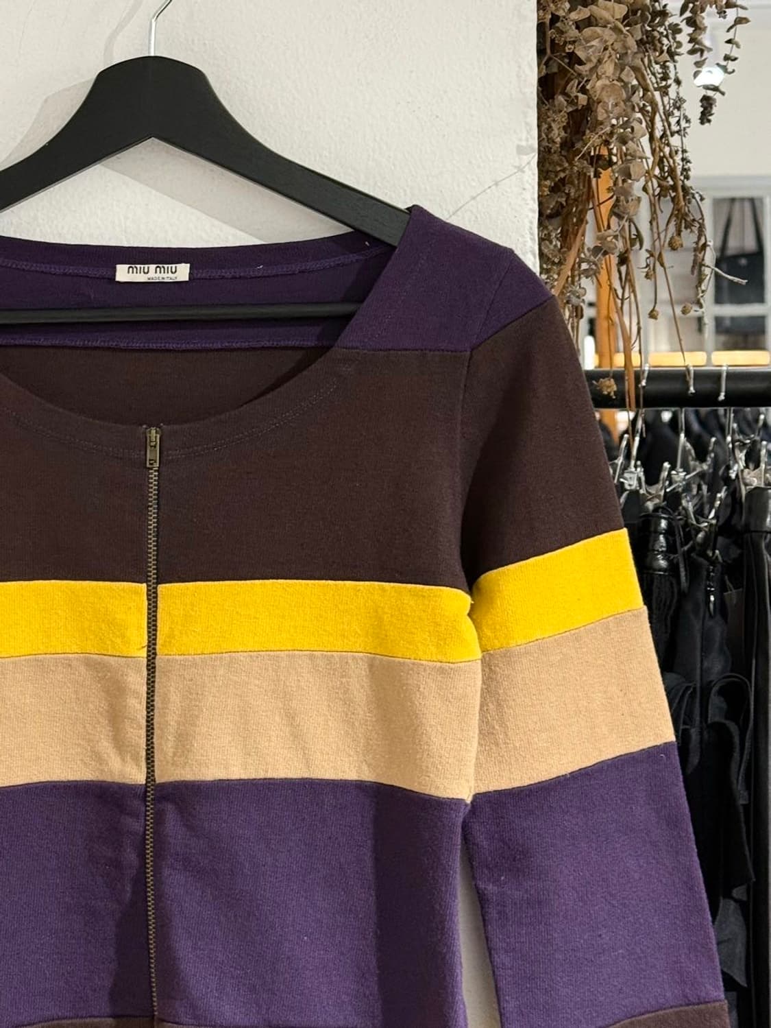 미우미우 멀티컬러 스트라이프 코튼 집업 가디건 상품이미지3