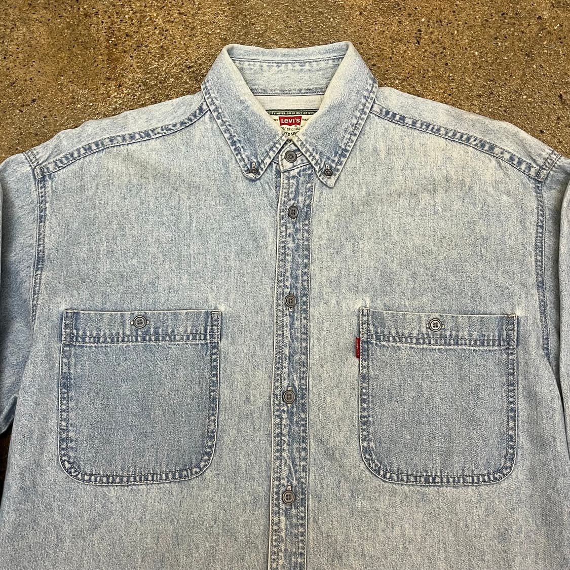 미국 빈티지 리바이스 연청 데님 셔츠 남방 상품이미지5