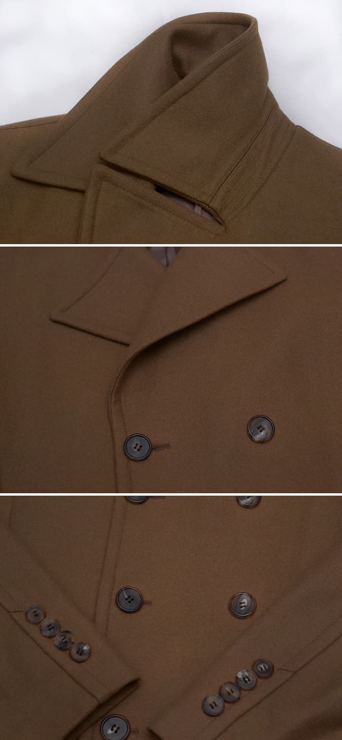 DKNY 울캐시미어 카멜 브라운 클래식 더블 코트 자켓 (100+) 상품이미지9