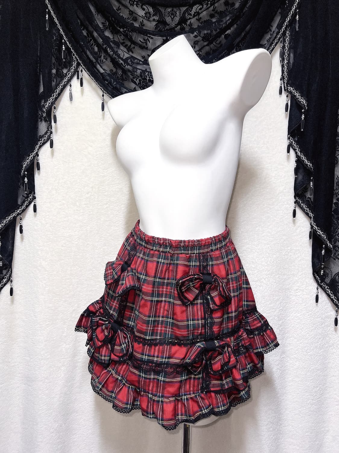 드러그허니 타탄체크 캉캉스커트 고스펑크 하라주쿠 갸루 캐캐체 서브컬쳐 상품이미지5