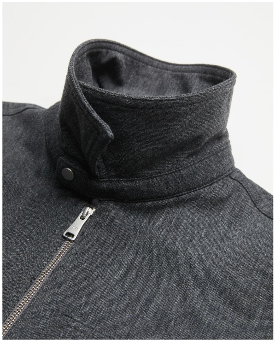 [M] 쿠어coor 러스틱 울 더블 포켓 트리밍 카라 점퍼 차콜 상품이미지3