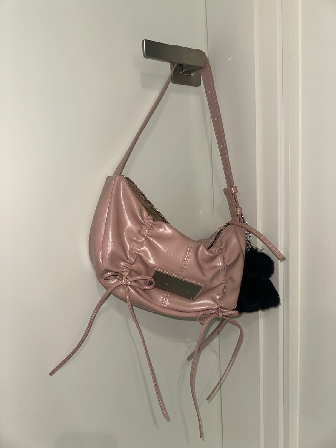 마뗑킴 하프 셔링 리본 라운드백 핑크 상품이미지5