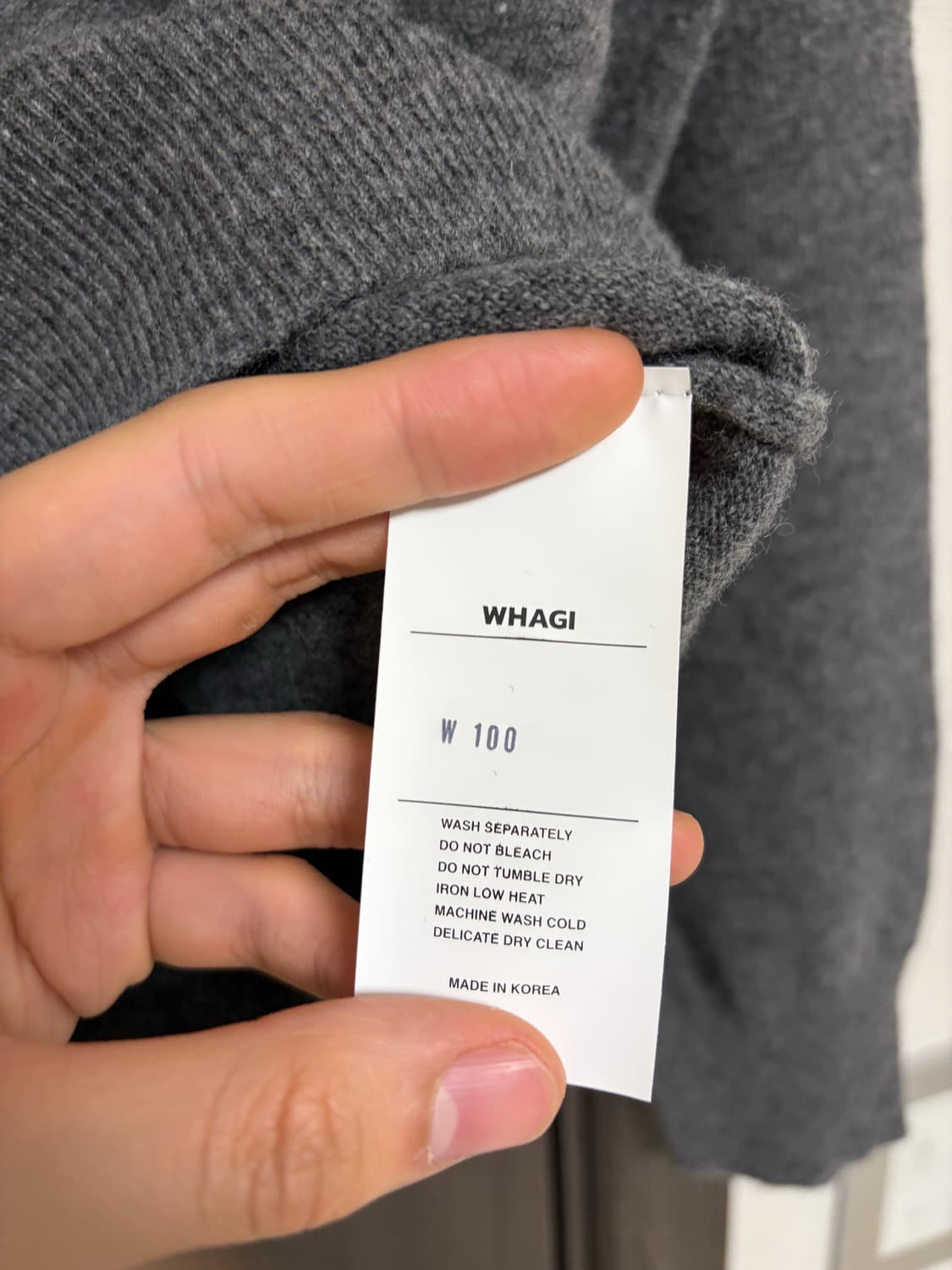 와기 WHAGI 브이넥 니트 멜란지 그레이 1사이즈 상품이미지5