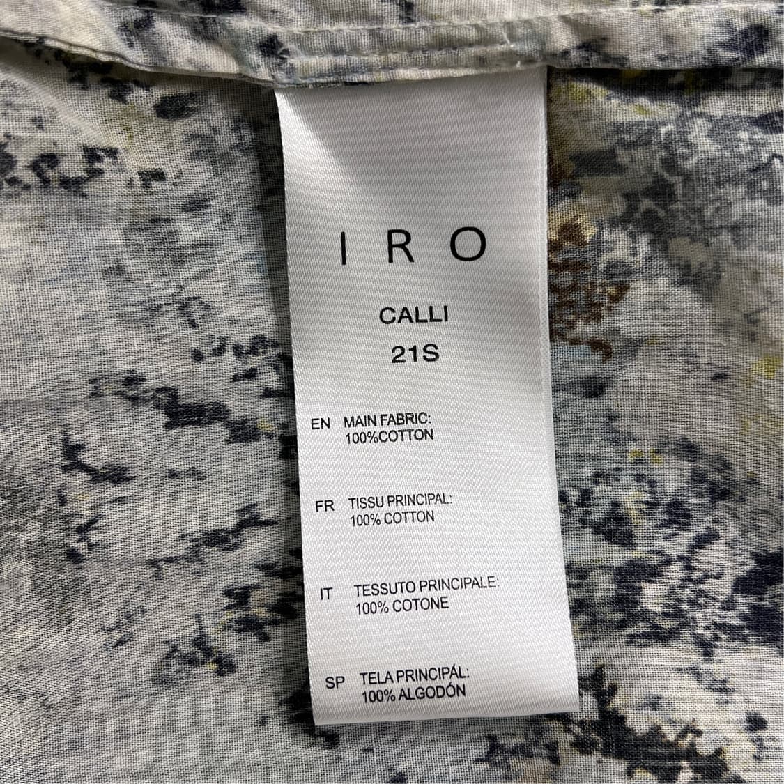 [36] IRO 이로 칼리 코튼 프린트 레이스업 탑 블라우스   상품이미지9