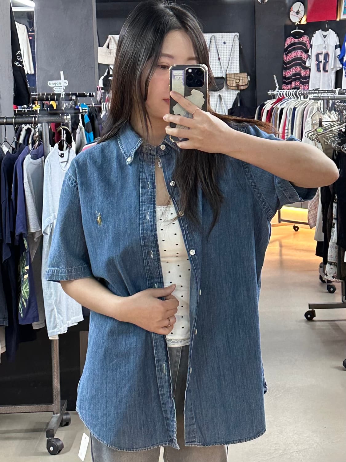 폴로 데님 반팔셔츠 상품이미지1