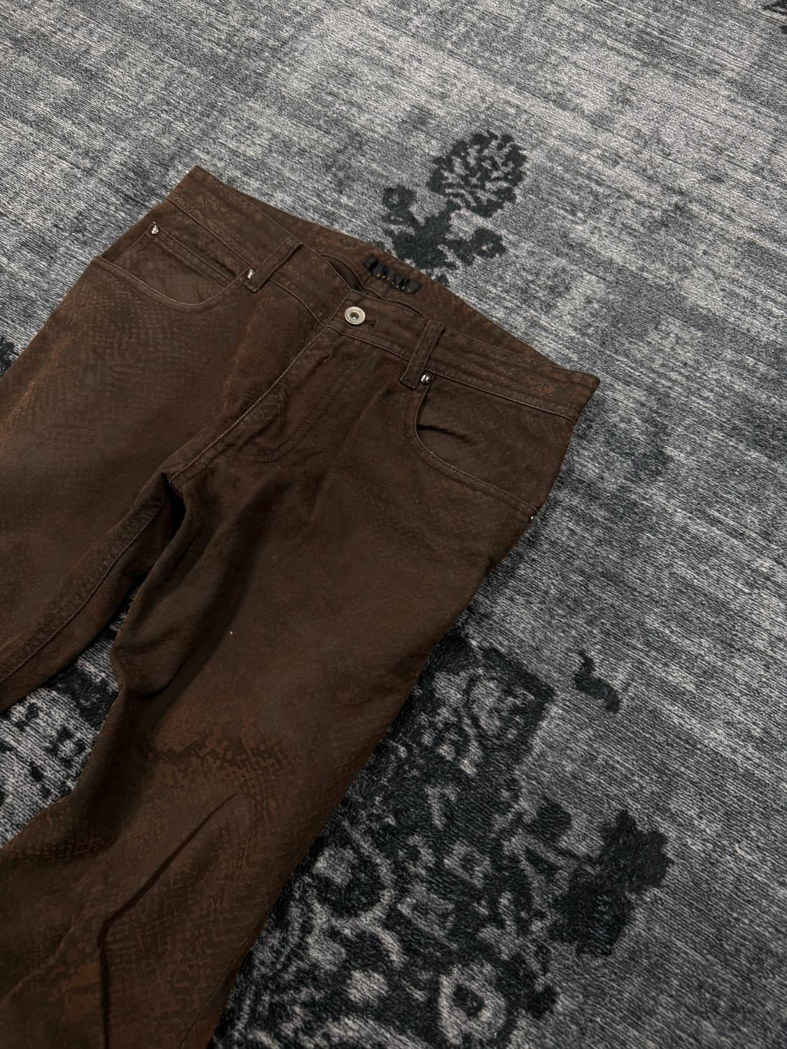 Spinash 00s brown python denim pants 상품이미지4