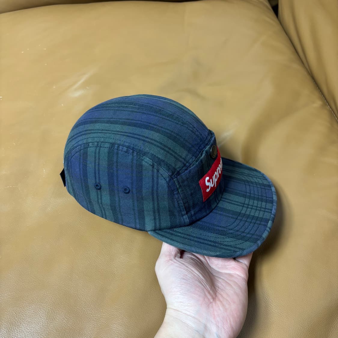 슈프림 캠프캡 모자 박스로고 타탄 체크 상품이미지3