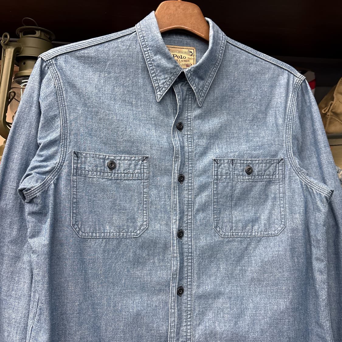 폴로 랄프로렌 빈티지핏 인디고 샴브레이 워크셔츠 N822 상품이미지3