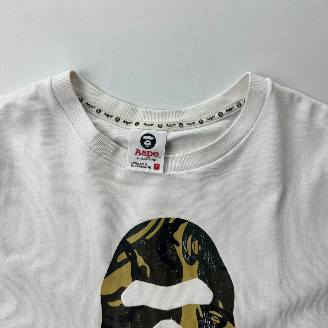 베이프 에이프 AAPE 카모 해골 반팔 티셔츠 화이트 상품이미지3