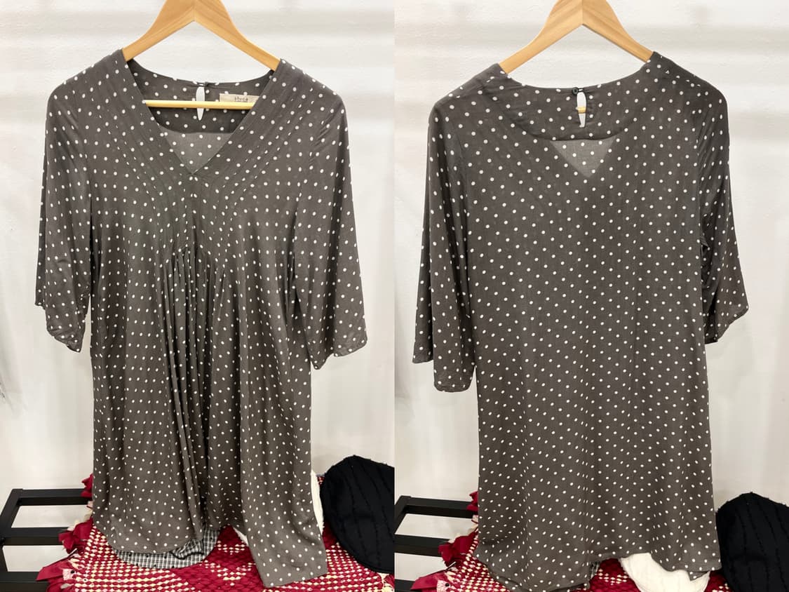 dot deep neck blouse 상품이미지6