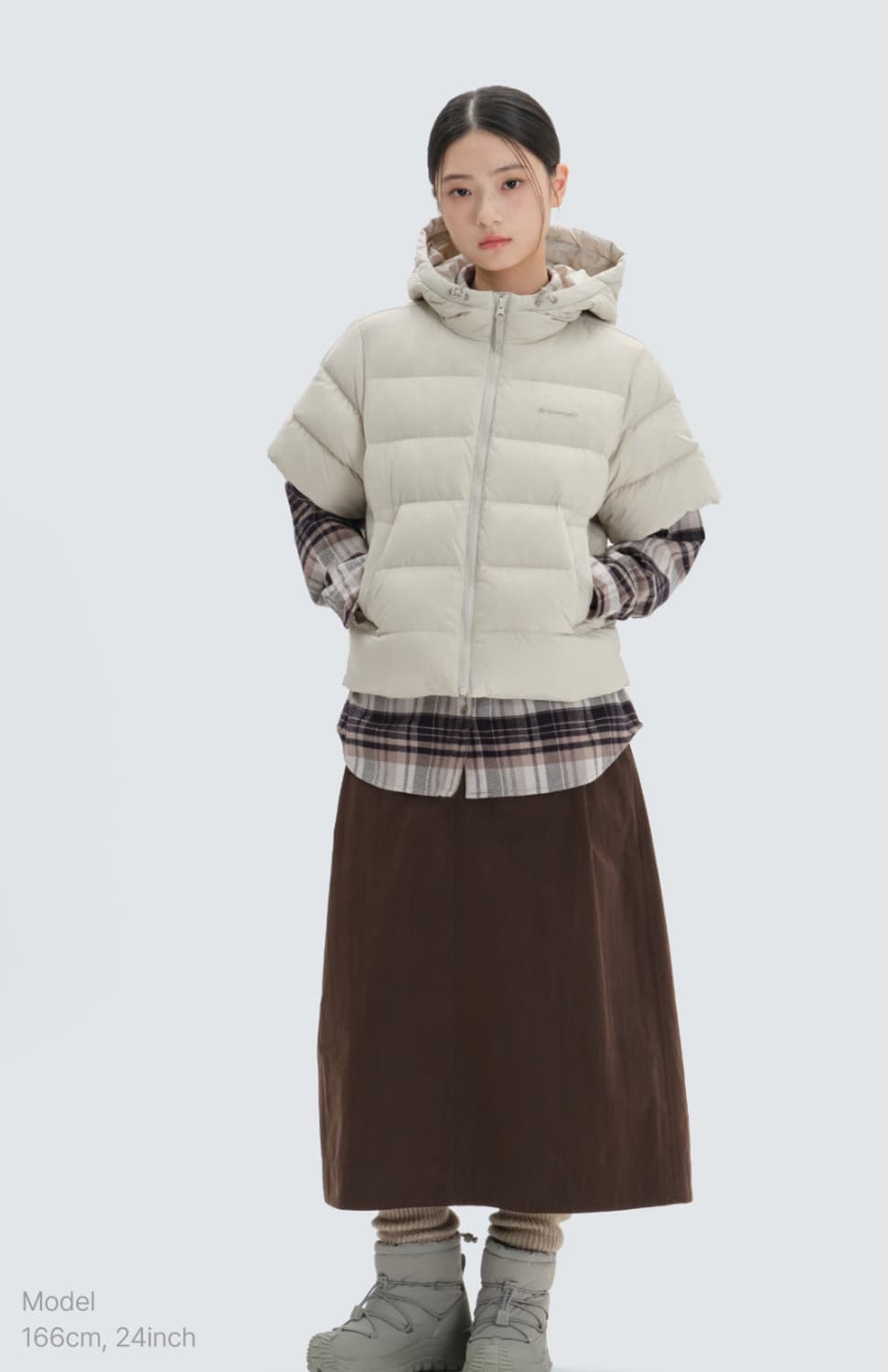 스노우피크 반팔 후드 패딩 자켓 라이트베이지 M 상품이미지2